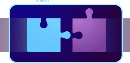 Puzzle pieces fitting together vector