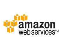 Amazon Web Services logo on transparent background.