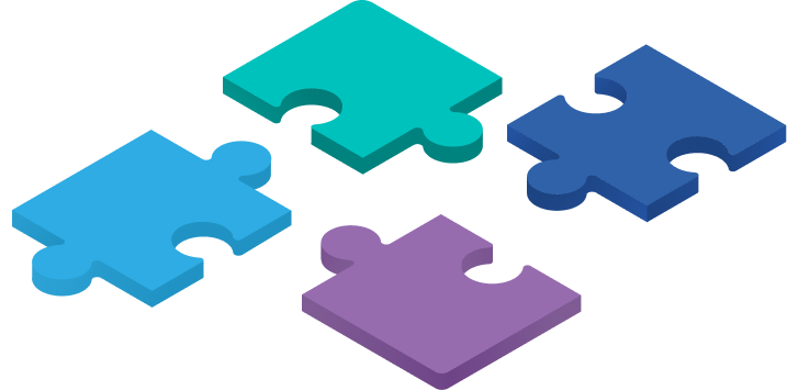 Multi-coloured puzzle pieces vector
