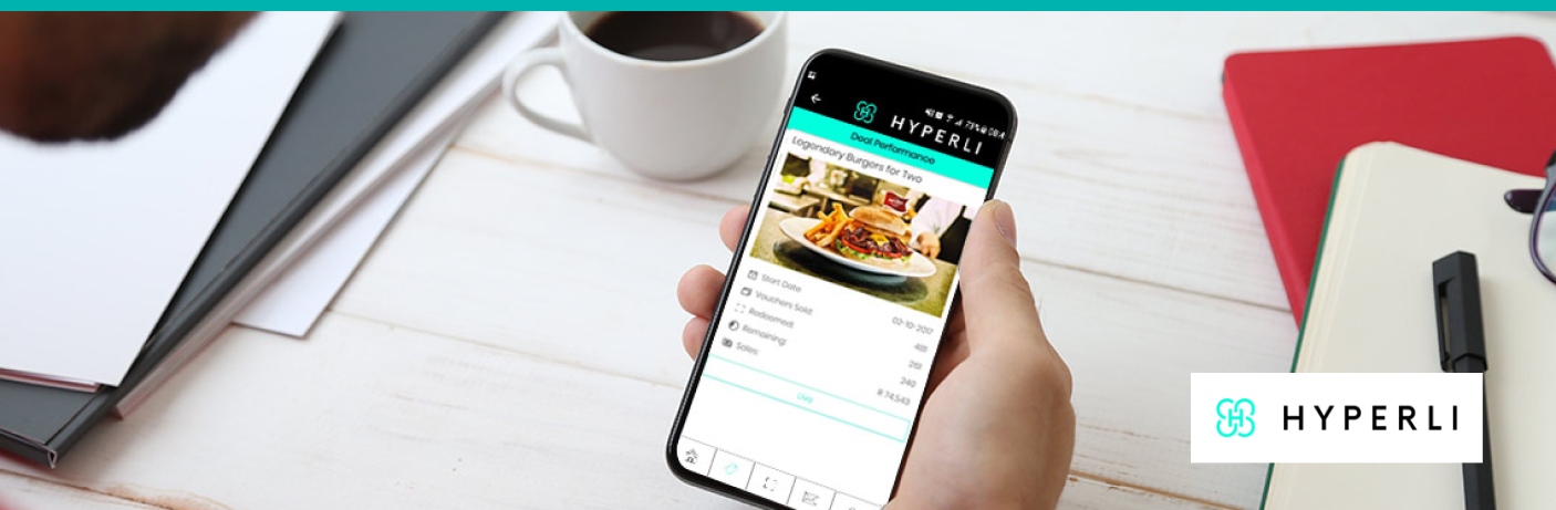 Hyperli merchant app on a mobile device