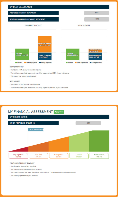 My debt dashboard displayed on screen.