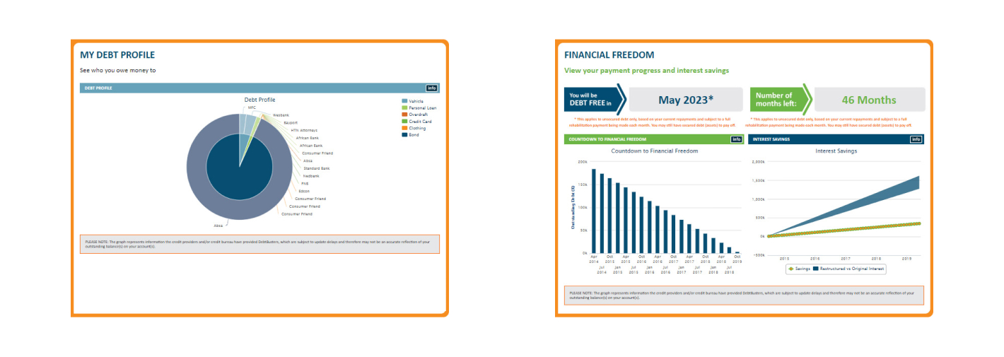 My debt dashboard displayed on screen.